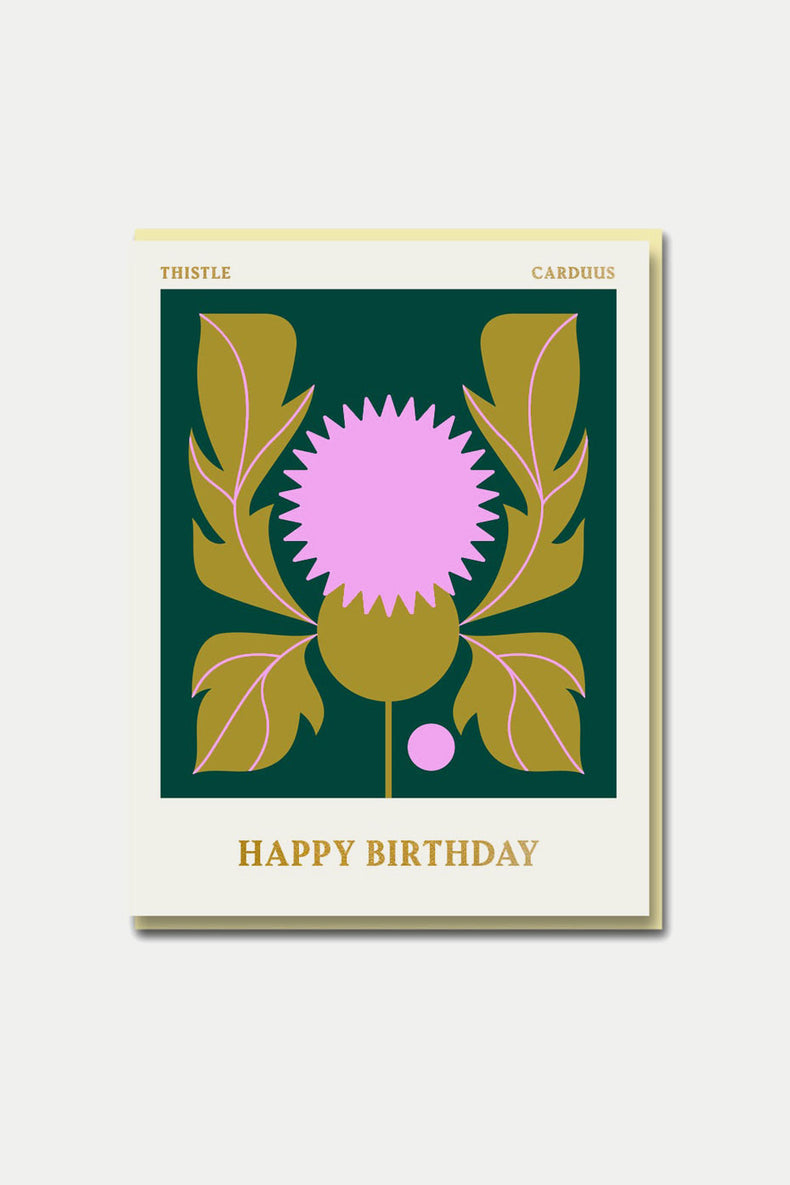 Columbia Road - Thistle - Happy Birthday Card