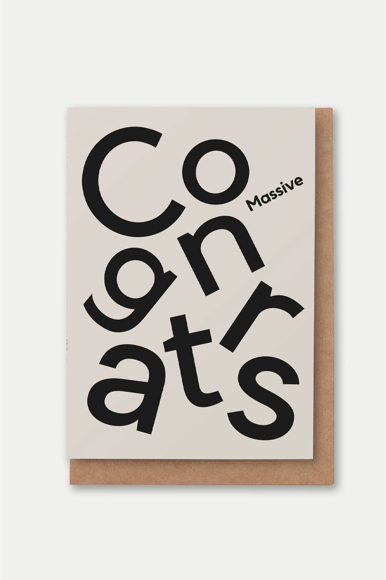 'Massive Congrats' Congratulations Card