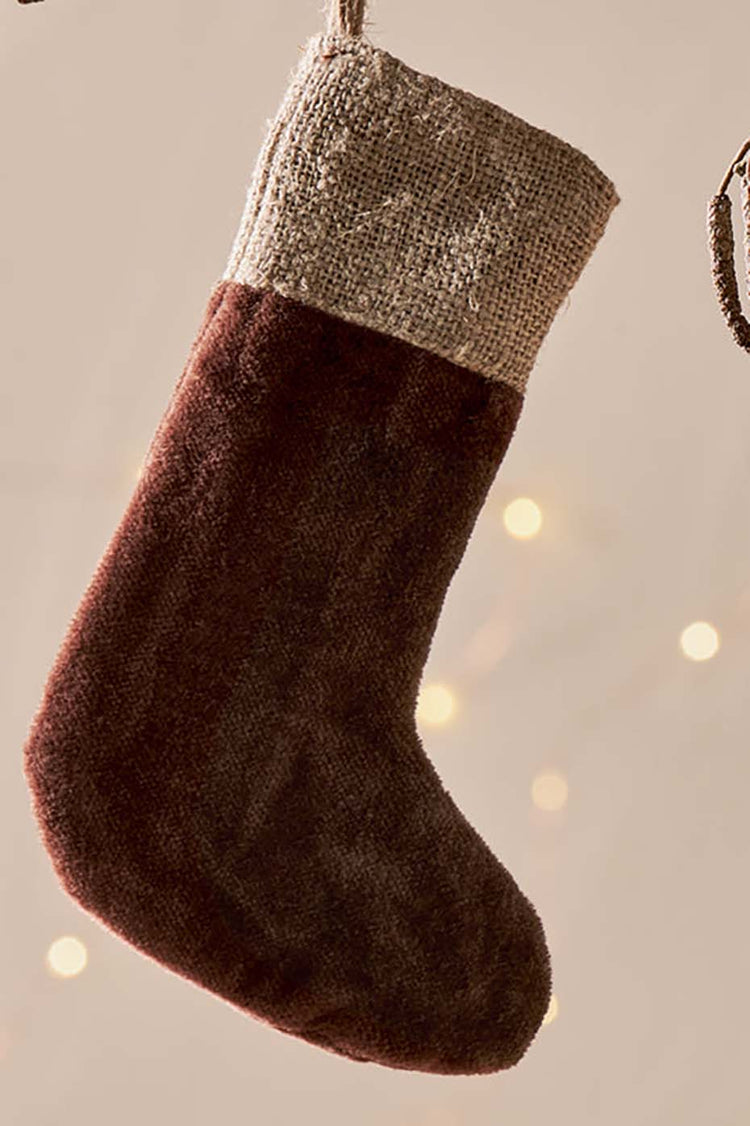 Rich Mocha Karru Cotton Velvet Mini Stocking