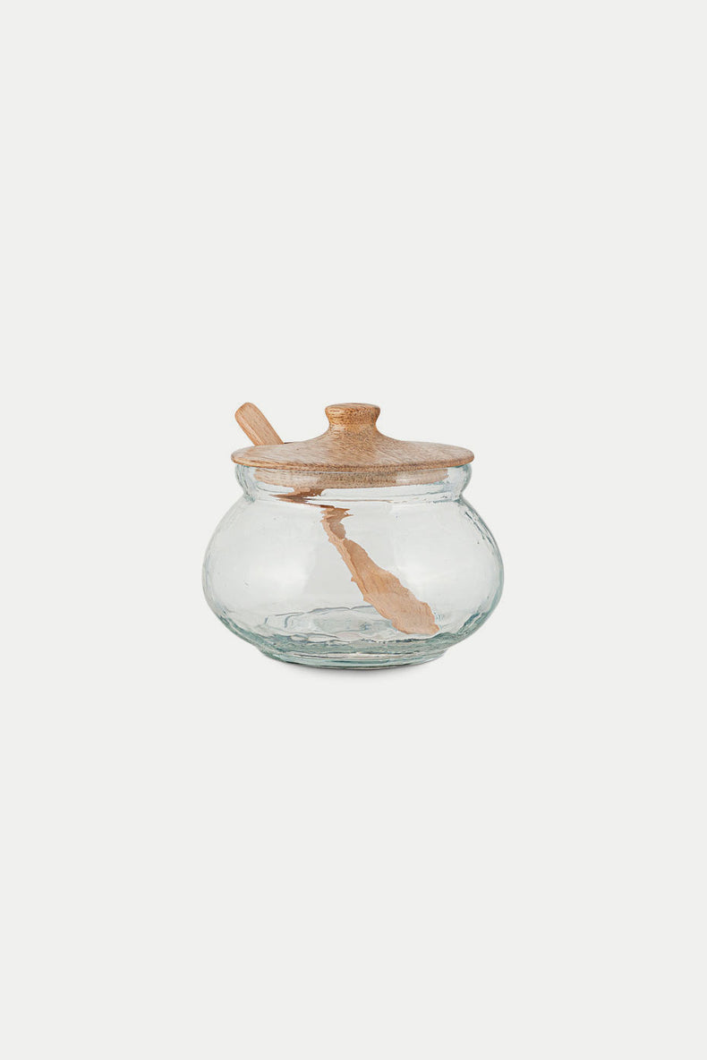 Natural and Clear Kali Round Storage Jar