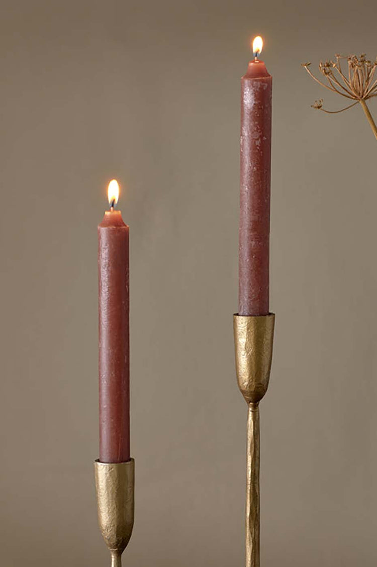 Nkuku Rust Rustic Soy Blend Dinner Candles - Set of 2 
