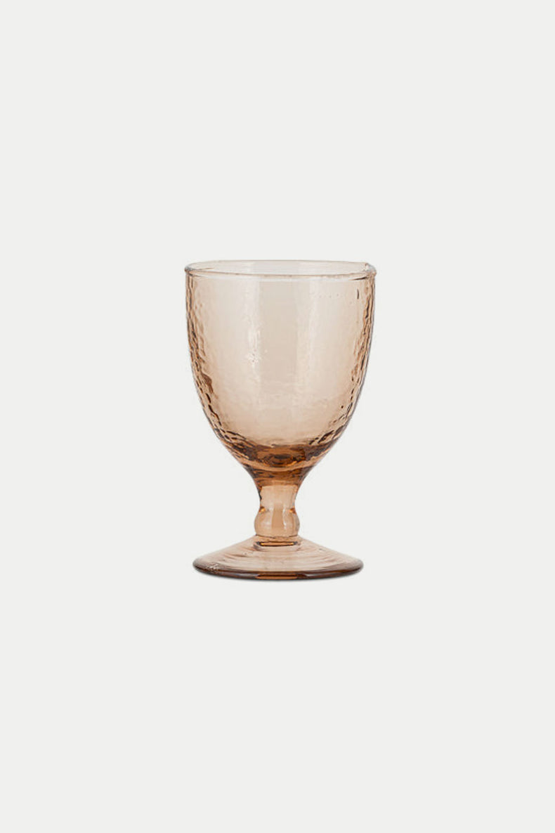 Dusty Terracotta Yala Hammered Wine Glass