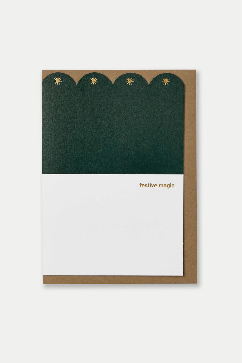 Kinshipped Festive Magic Green Christmas Card 