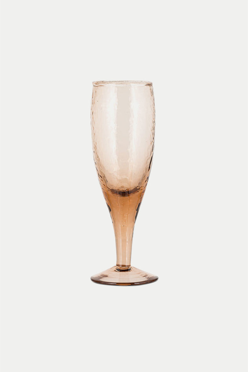 Dusty Terracotta Yala Hammered Champagne Glass