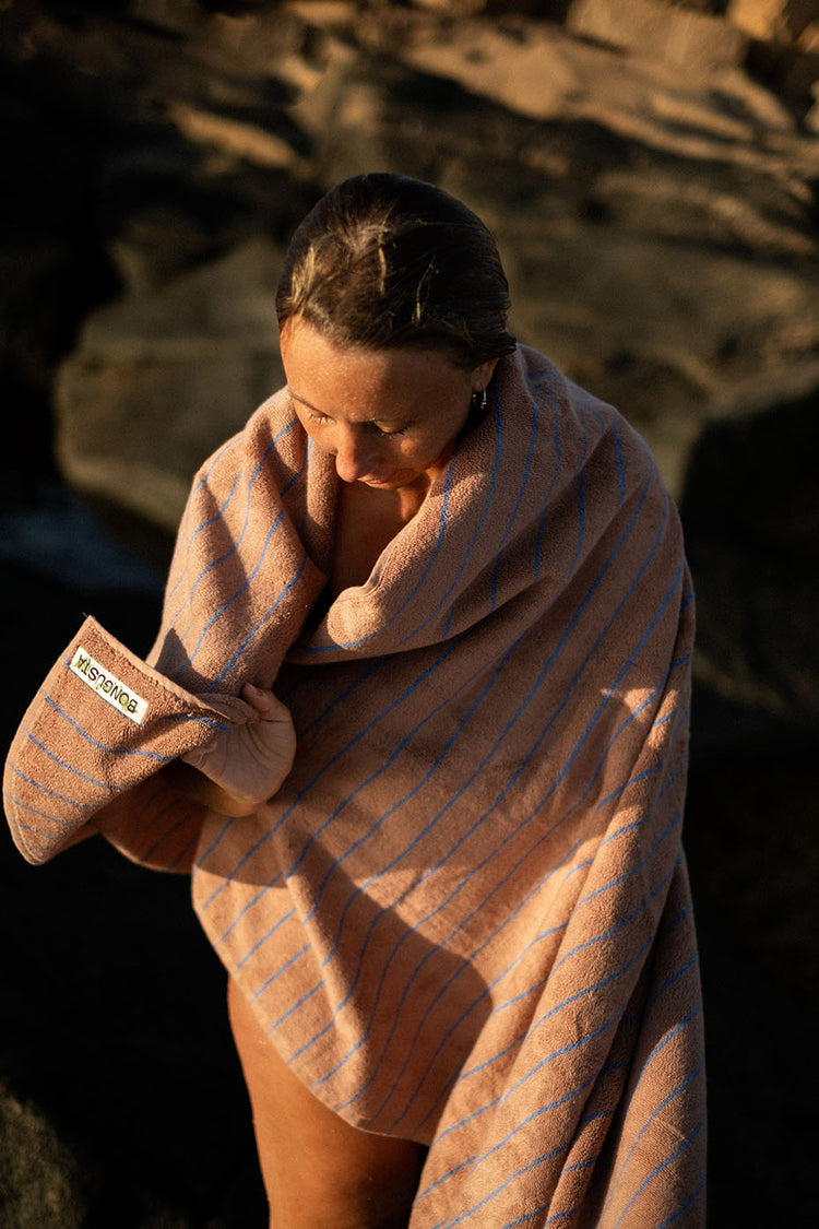 Camel & Ultramarine Naram Bath Towel