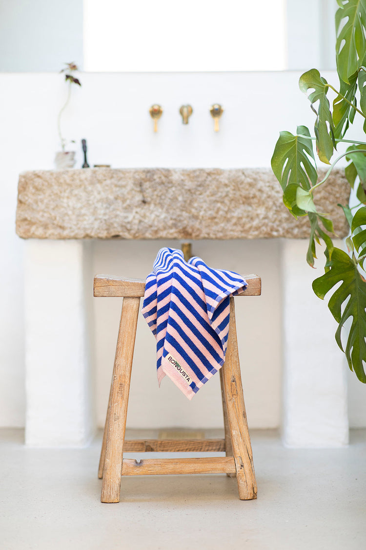 Dazzling Blue & Rose Naram Hand Towel