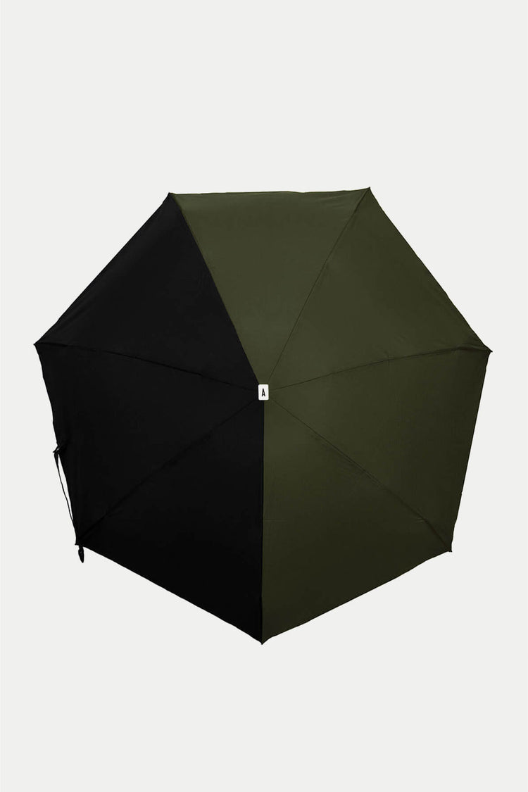 Khaki & Black Alma Compact Umbrella