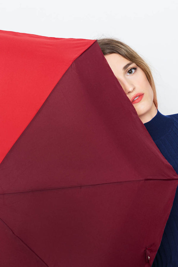 Red & Burgundy Jules Compact Umbrella