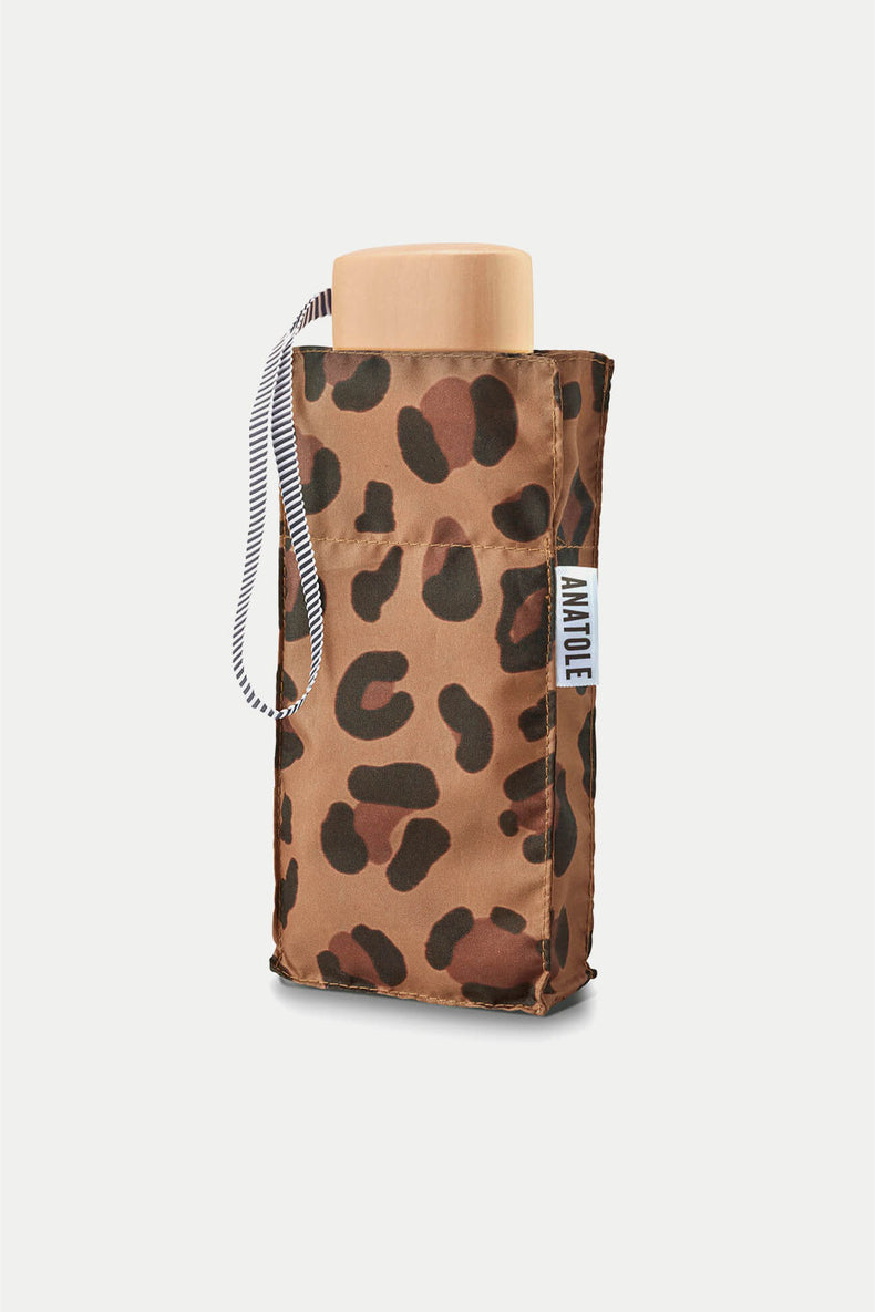 Leopard Print Aime Compact Umbrella