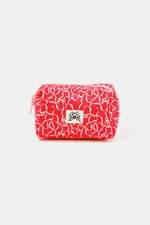 Red Bow Print Make Up Bag