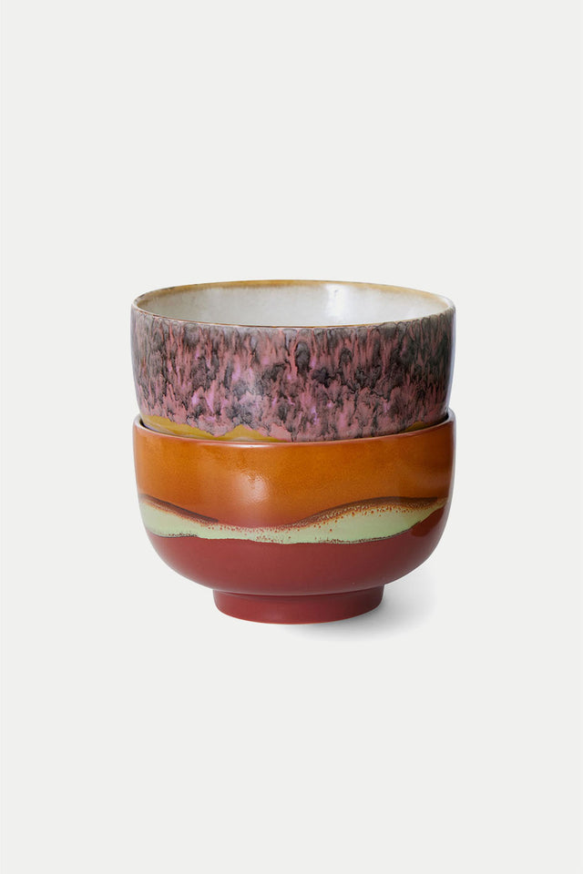 Purple 70s Ceramics Noodle Bowl