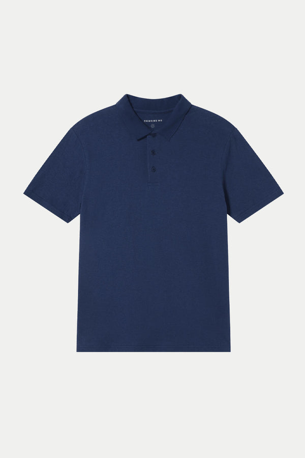 Blue Night Hemp Polo Shirt