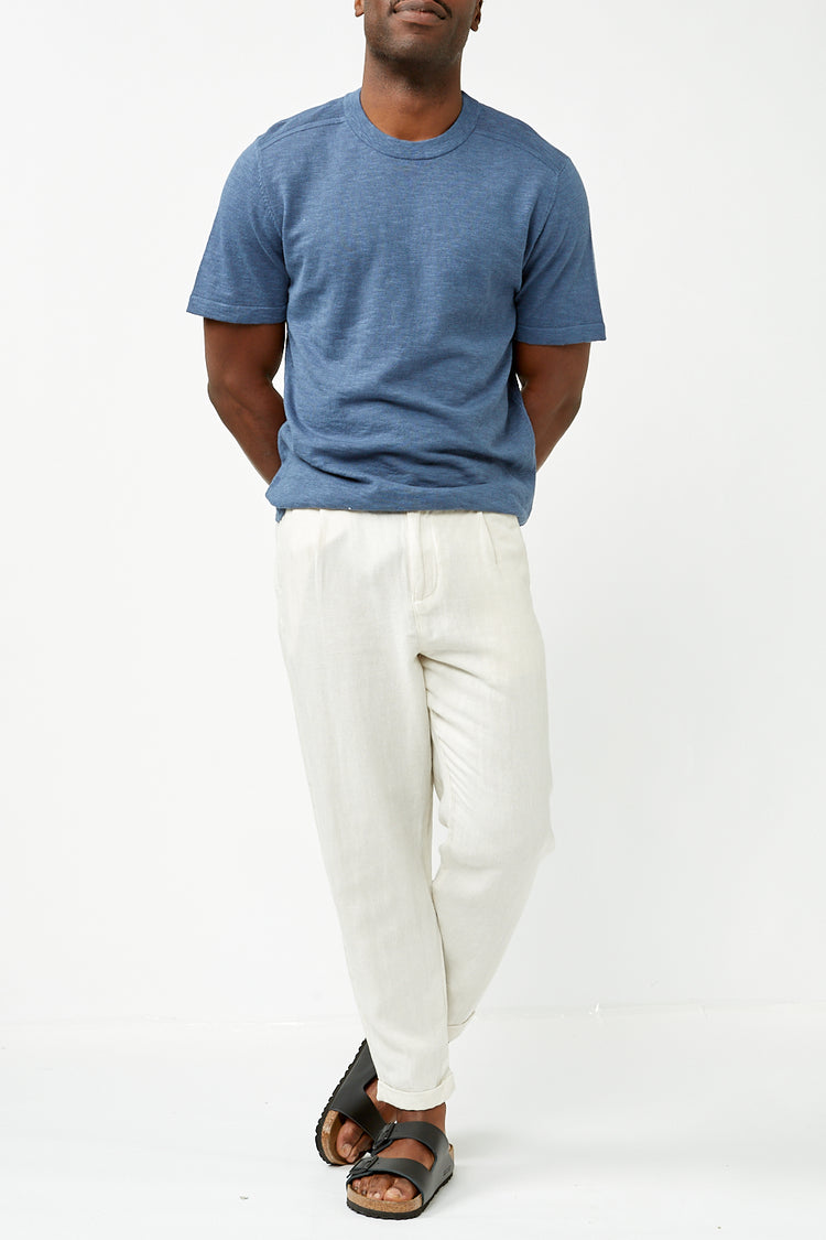 Selected Homme Oatmeal Crop Ron Sun Pleat Pants 