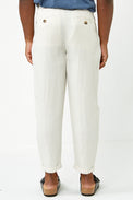 Selected Homme Oatmeal Crop Ron Sun Pleat Pants 