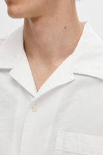 Bright White Boxy Kyle Seersucker Shirt