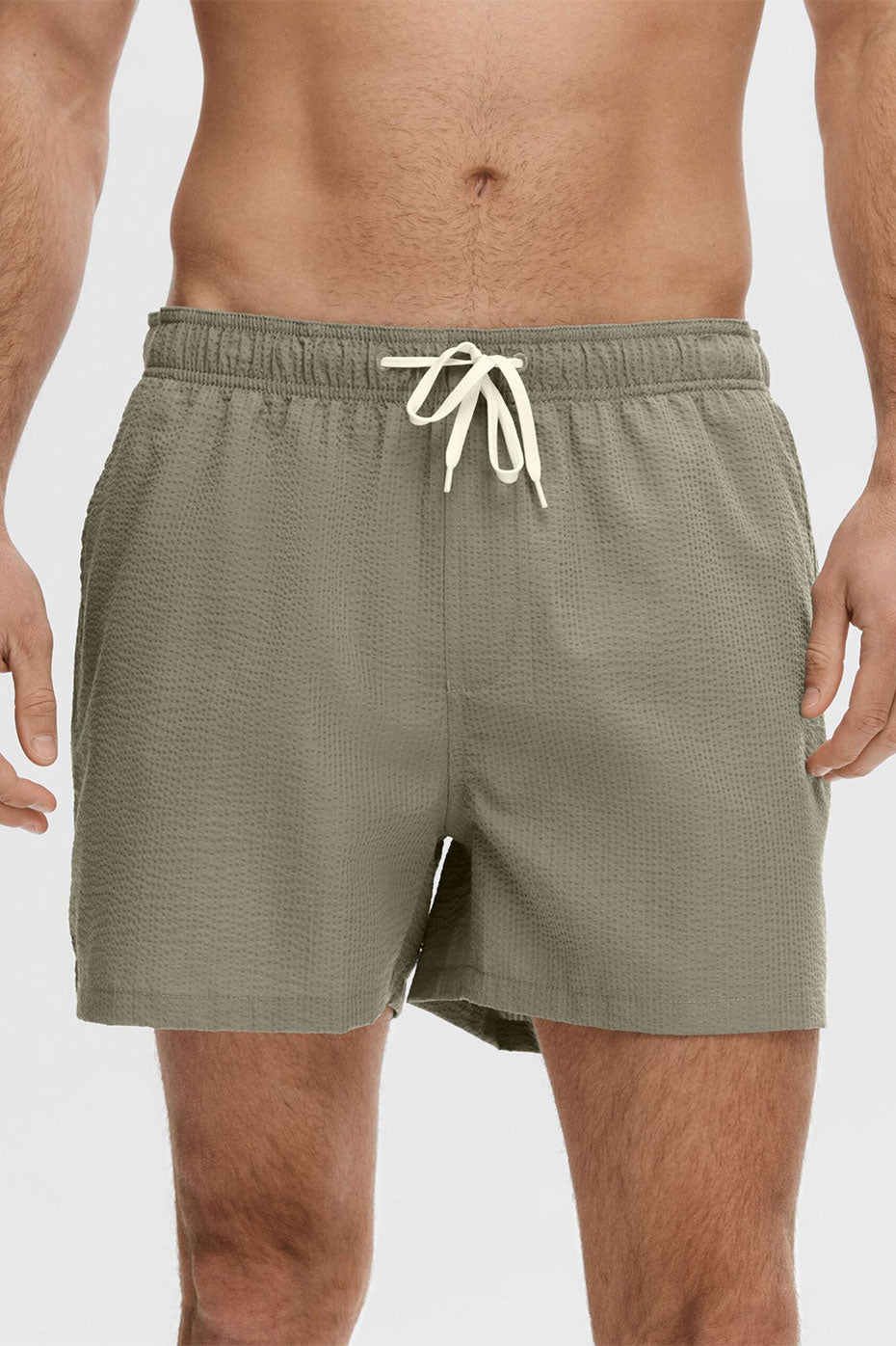 Vetiver Cooper Seersucker Swim Shorts