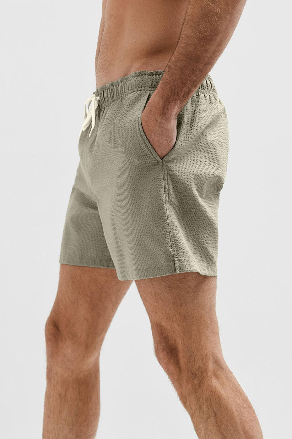 Vetiver Cooper Seersucker Swim Shorts