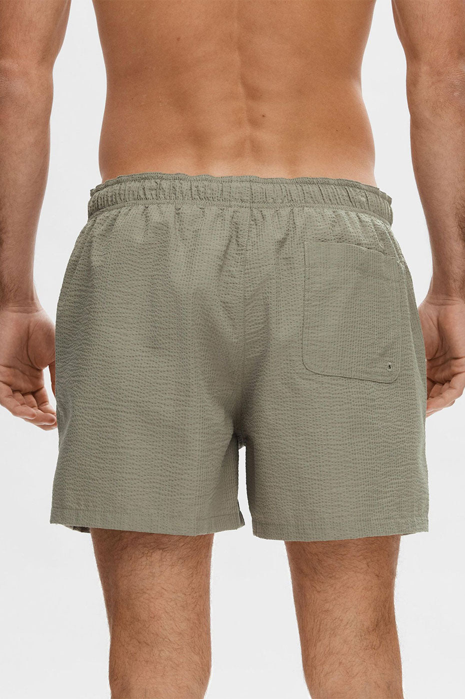 Vetiver Cooper Seersucker Swim Shorts