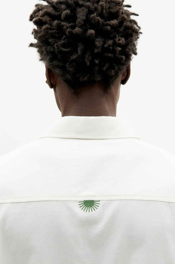 White Green Undyed Embroidery Tom Shirt