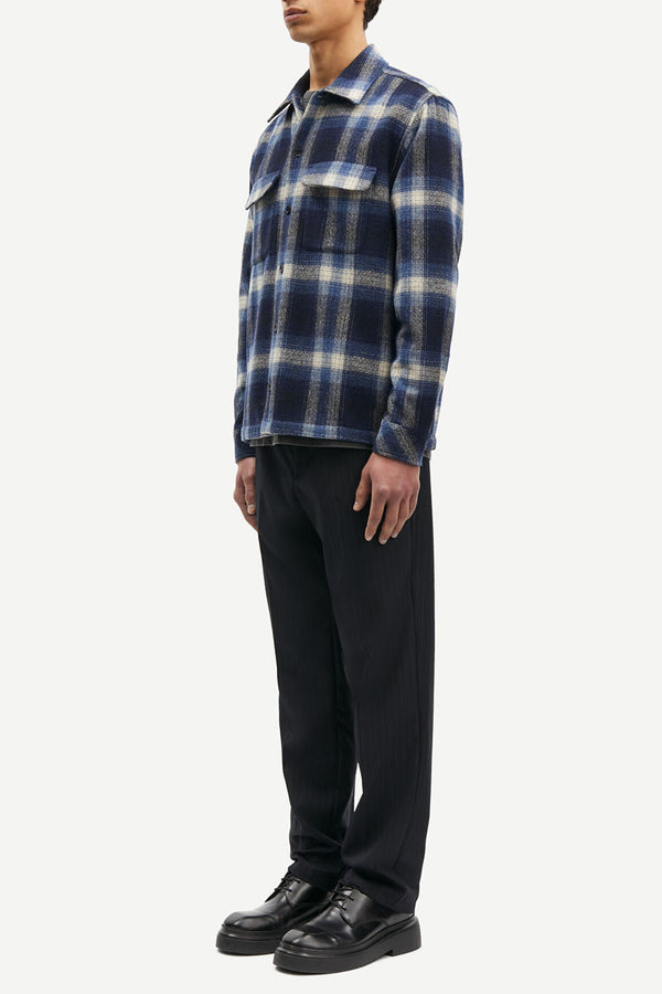 Navy Check Sacastor Overshirt