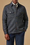Portuguese Flannel Grey Wool Field Overshirt 