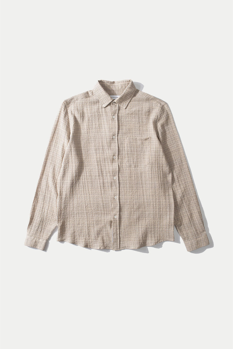 Light Brown Seer Sucker Shirt