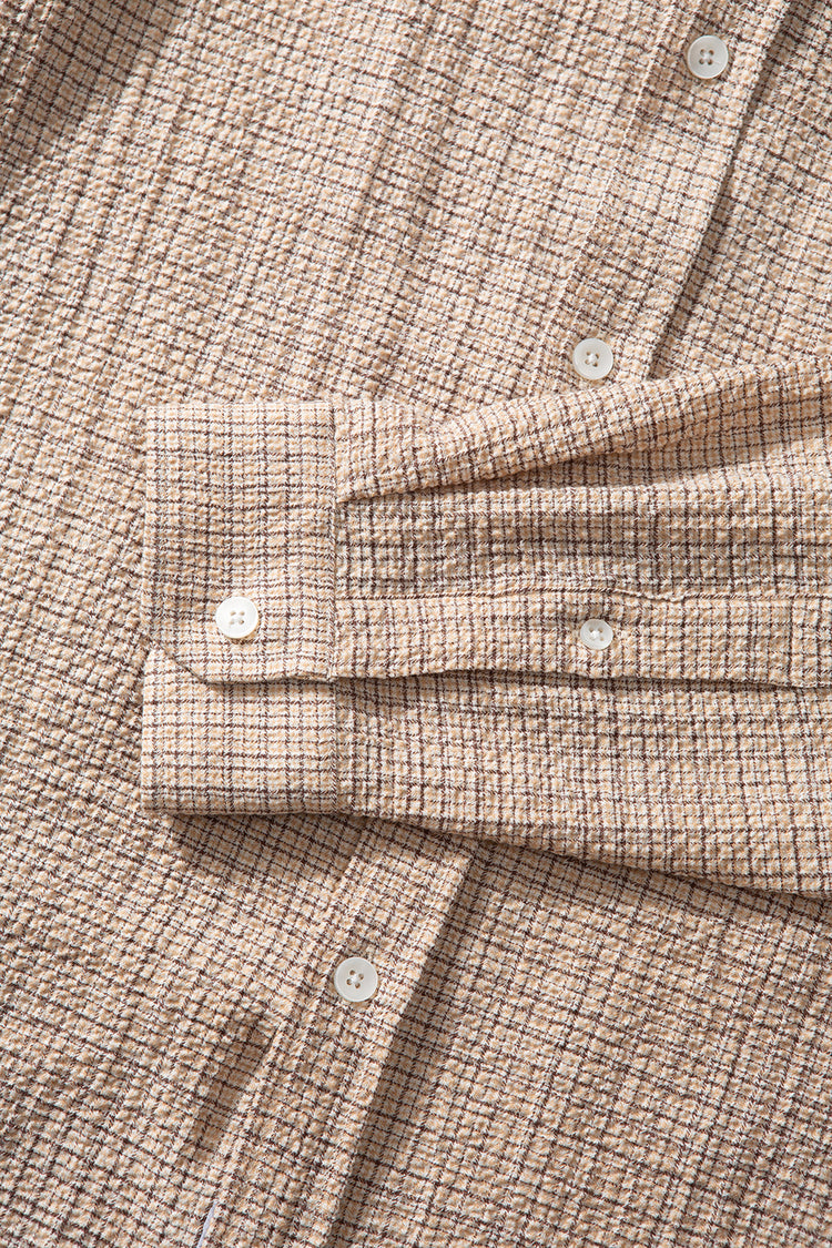 Light Brown Seer Sucker Shirt