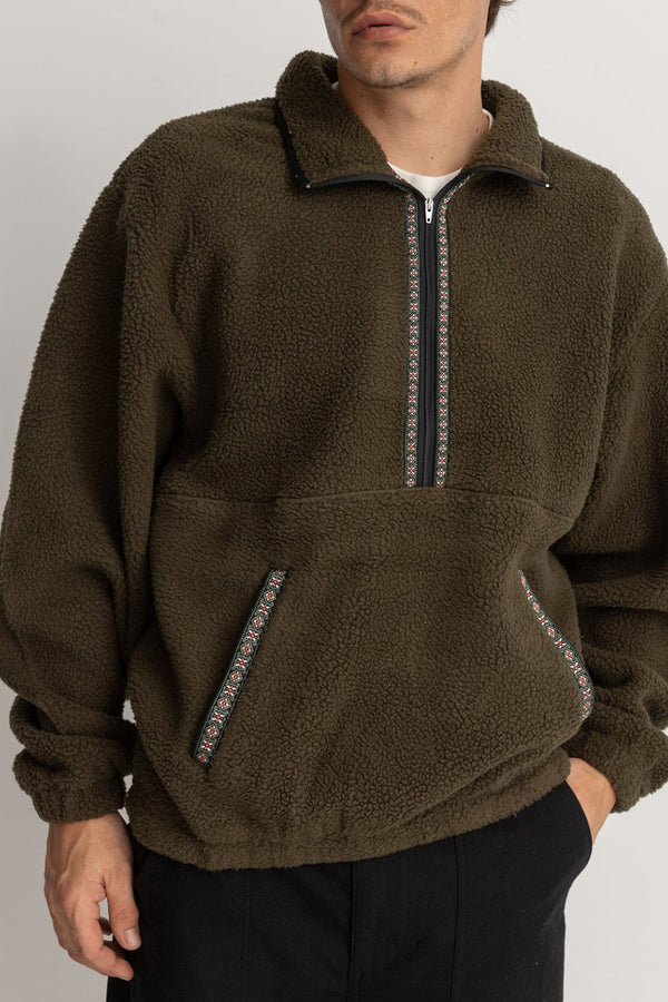 Olive Sherpa Pullover