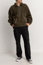 Olive Sherpa Pullover