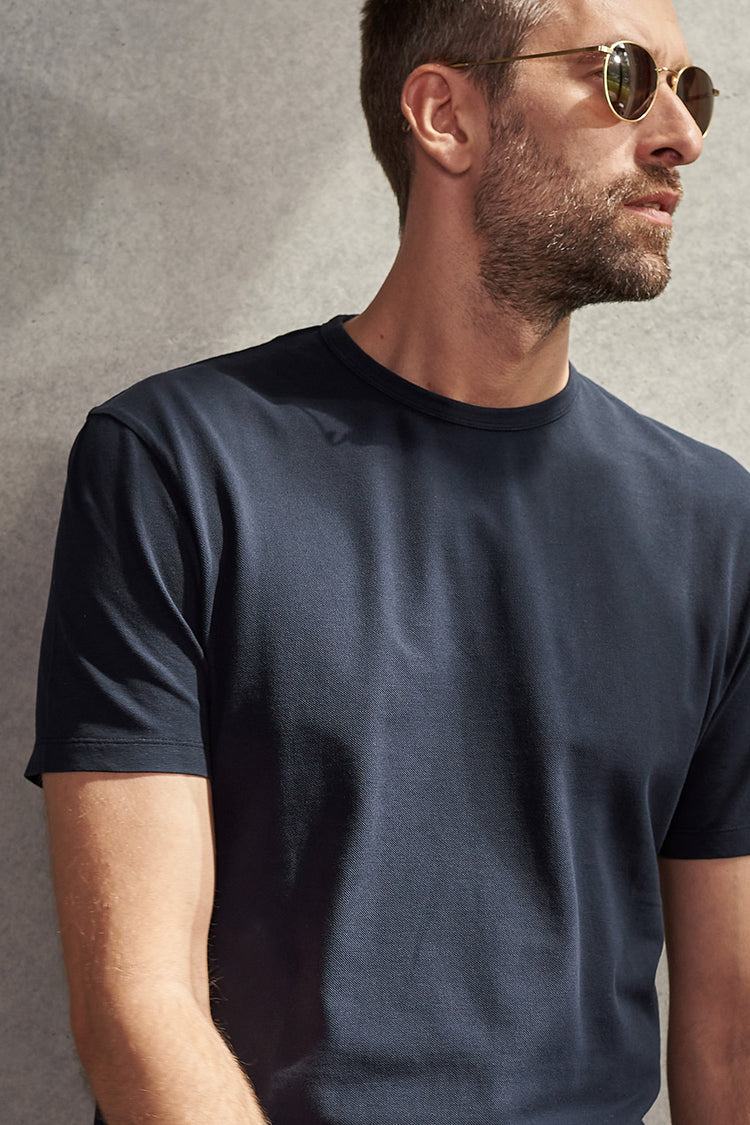 Navy Eco Pique Liron T-Shirt