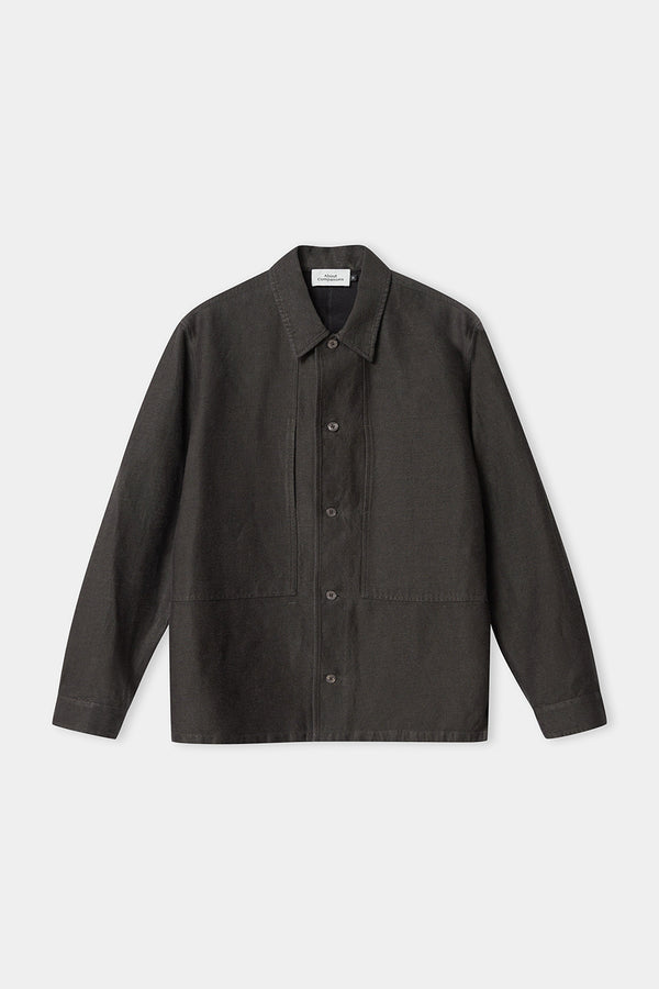 Winter Linen Black Olive Owe Overshirt