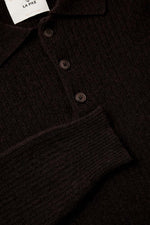 Brown Textured Eca Knitted Polo