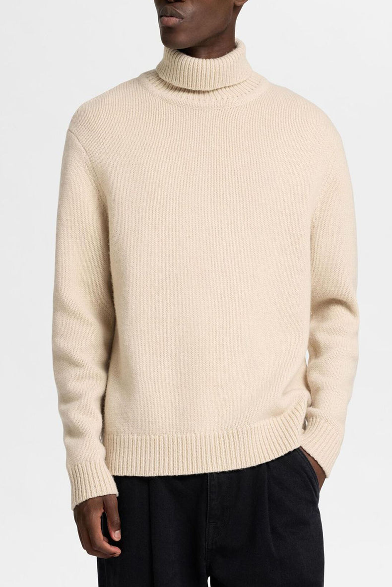 Oatmeal Cody Knit Relaxed Roll Neck