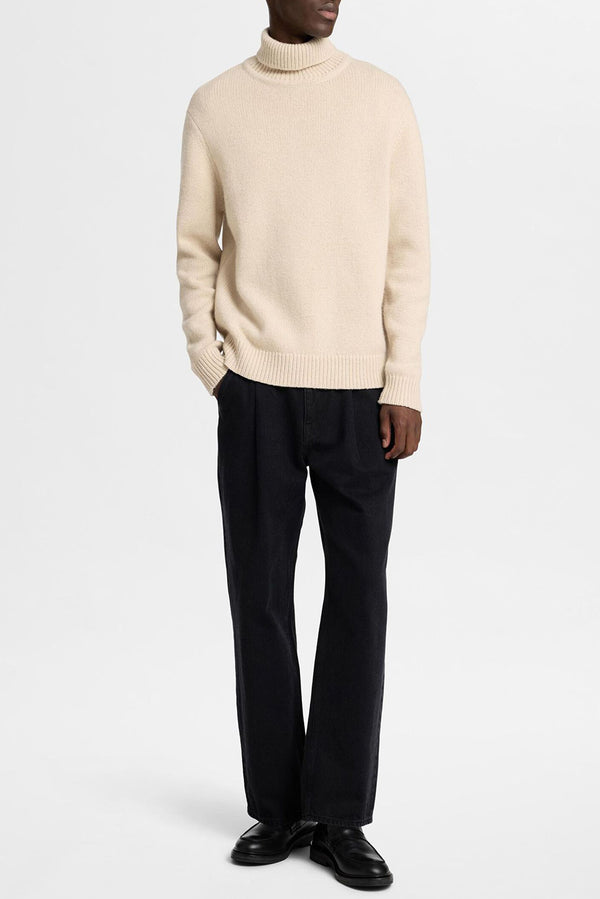 Oatmeal Cody Knit Relaxed Roll Neck