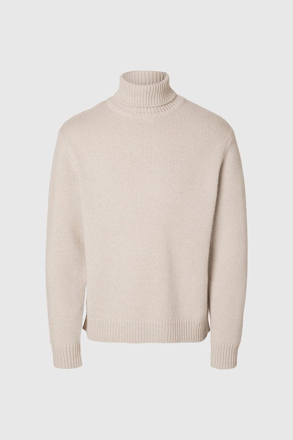 Oatmeal Cody Knit Relaxed Roll Neck