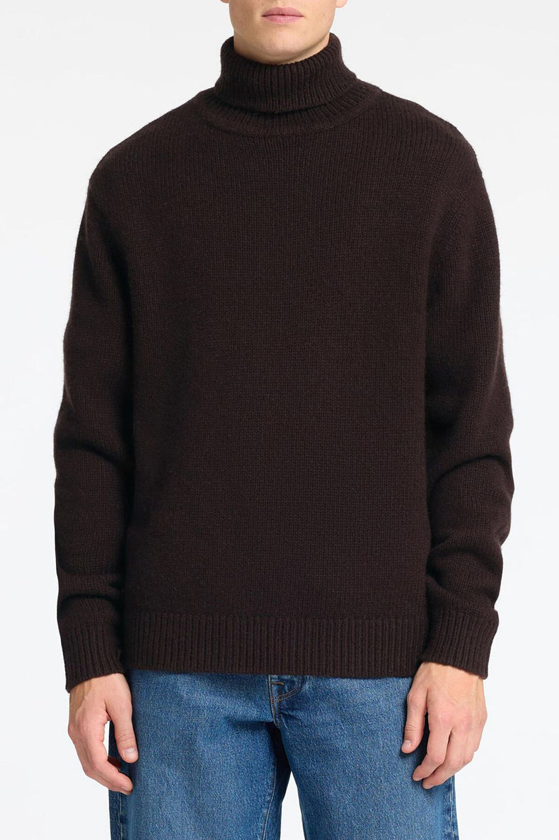 Chocolate Torte Cody Knit Relaxed Roll Neck