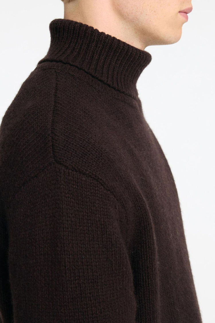 Chocolate Torte Cody Knit Relaxed Roll Neck