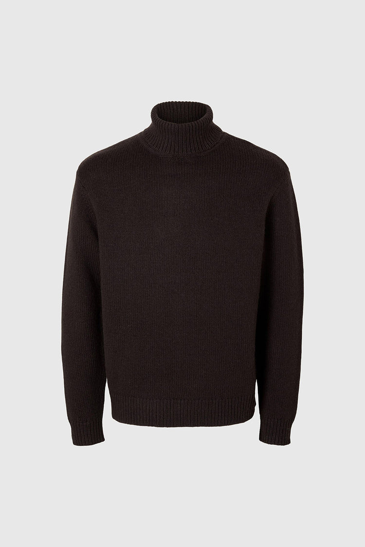 Chocolate Torte Cody Knit Relaxed Roll Neck