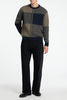 Sky Captain Checks Meio Knit Relaxed Crew Neck