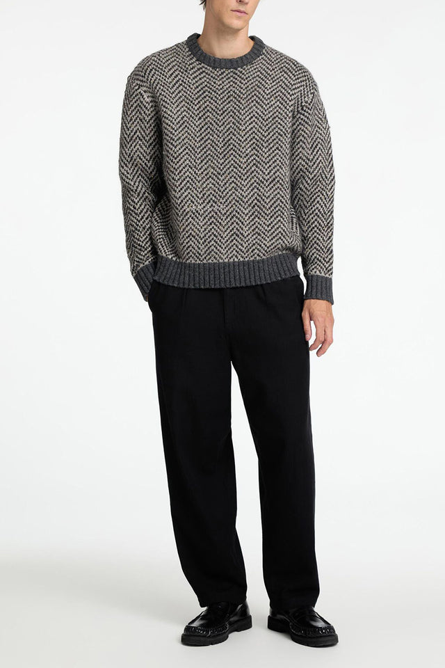 Flint Gray Asphalt Harry Relaxed Knit Jumper