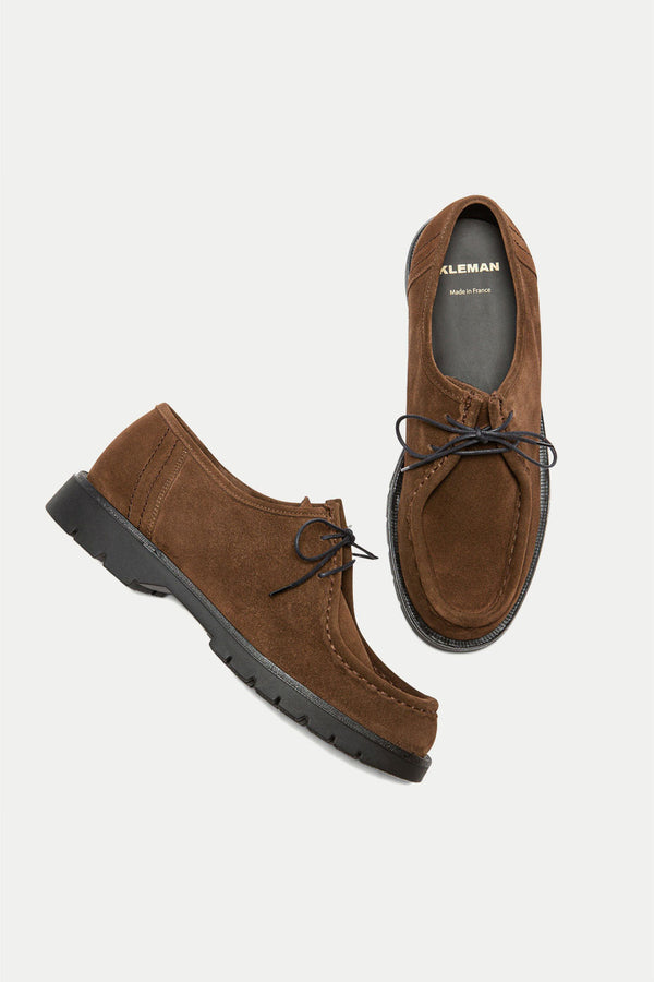 Chocolate Padror VV Suede Lace Up Shoes Mens