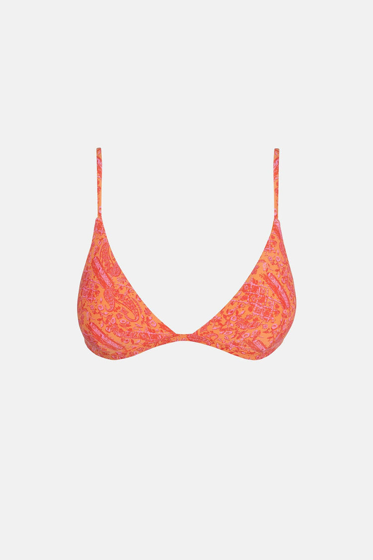 Orange Adia Paisley Bralette Top