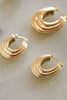 Gold Plated Polly Sayer Mini Gradient Ridged Hoops