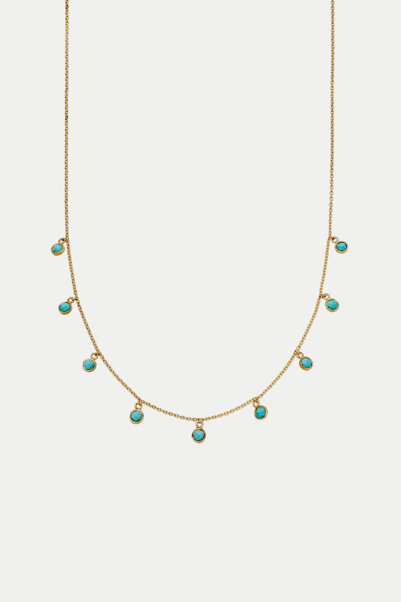 Gold Plated Turquoise Charm Necklace