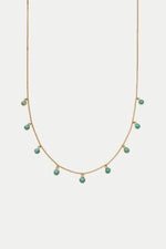 Gold Plated Turquoise Charm Necklace
