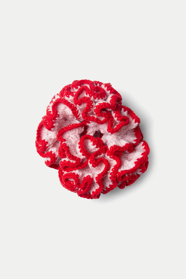 Pink Red Wiggle Crochet Scrunchie