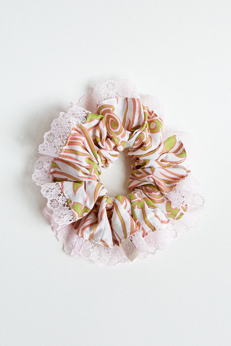 Pink & Green Scrunchie