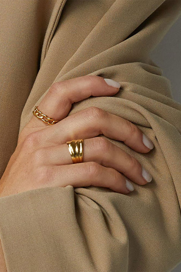 Gold Polly Sayer Chunky Tidal Ring