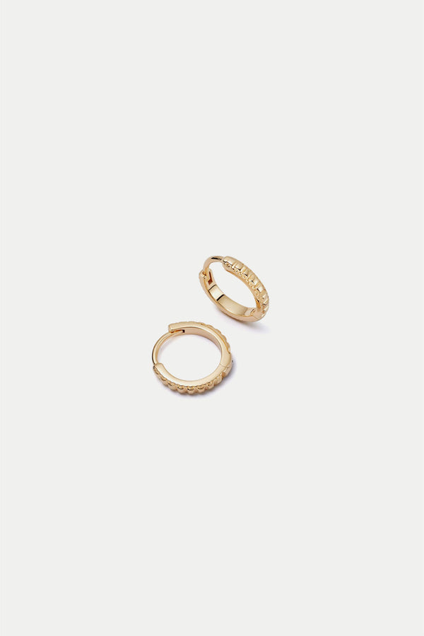 Gold Polly Sayer Ridge Huggie Hoop Earrings