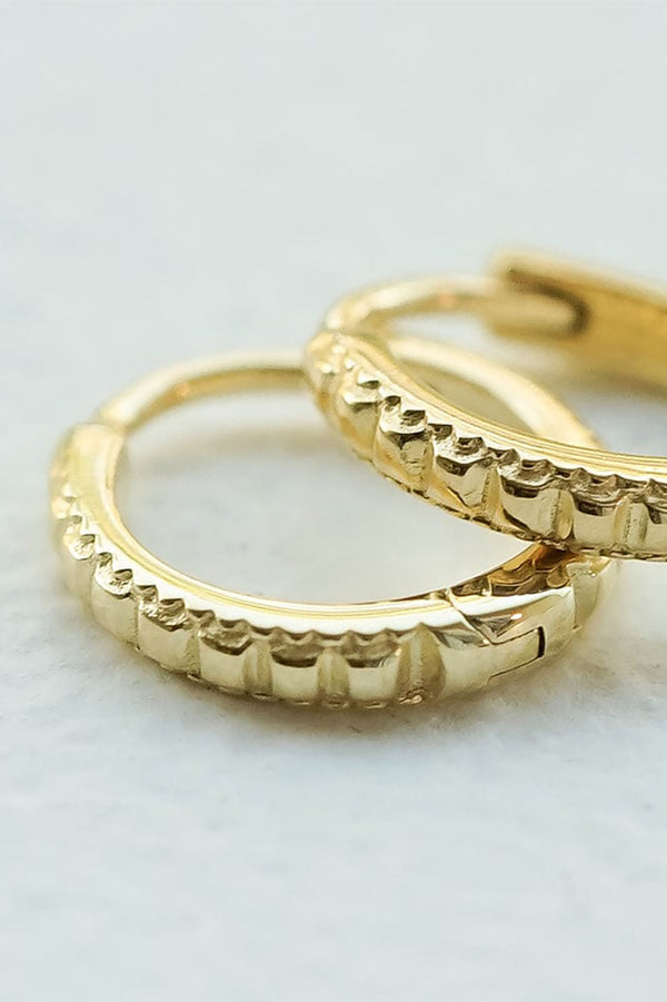 Gold Polly Sayer Ridge Huggie Hoop Earrings